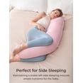 thumbnail image 3 of Body Pillow for Pregnancy, J Shaped Pregnancy Pillows for Side Sleeping, Soft Maternity Pillow with Jersey Cotton Cover for Head Neck Belly Support, Pink, 3 of 16