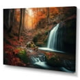 thumbnail image 2 of Designart "Waterfall In Autumn II" Landscape Forest Wall Art For Bathroom, 2 of 5