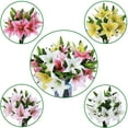 thumbnail image 7 of 5 Pack Artificial Flowers Lily Real Touch Fake Flowers for Wedding Home Party Garden Shop Office Decoration Plastic Lily Faux Flowers.C, 7 of 7