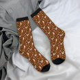 thumbnail image 5 of Susaid Autumn Thanksgiving Print Men's Moisture Wicking Cushioned Crew Work Boot Socks Suitable for Size 36-45, 5 of 6