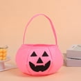 thumbnail image 5 of Pgeraug Halloween Pumpkin Bucket , Candy Bags , Fluorescent Pumpkin Non-Woven Reusable Trick-Or-Treat Tote for Ki-ds, Pink, 5 of 6