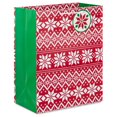 thumbnail image 1 of Hallmark 13" Large Holiday Gift Bag (Sweater Stripes), 1 of 4