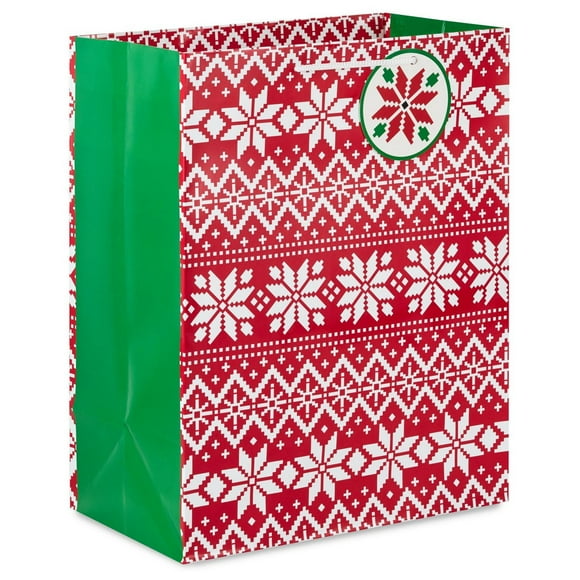 Hallmark 13" Large Holiday Gift Bag (Sweater Stripes)