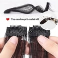 thumbnail image 4 of 10 pulgadas natural largo ondulado rizado 3d aire flequillo clip en extensiones de flequillo 100 cabello humano real flequillo lateral frontal en flecos con patillas postizo para W, 4 of 5