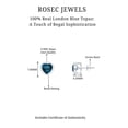 thumbnail image 5 of Rosec Jewels Real London Blue Topaz Heart Stud Earrings for Women - 4 Carat - AAA Quality - December Birthstone Earrings, 10K White Gold, 5 of 6