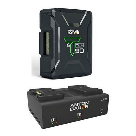UPC: 0192223100787 | 2x Titon 90 14.4V 92Wh Gold Mount Li-Ion Battery  Bundle with Anton Bauer LP2 Low Profile PowerCharger