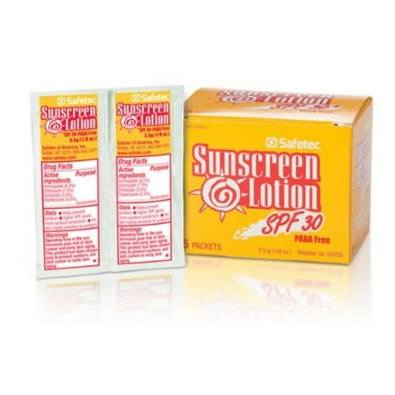 Safetec Sunscreen Lotion 3.5 gram Packets SPF 30 - (Box of 25)