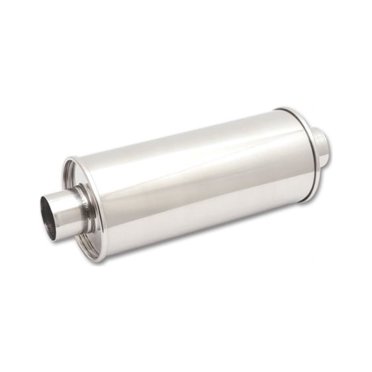 Vibrant TPV Turbo Round Muffler (17in Long) with 4in Round Tip Angle Cut - 3in inlet I.D. main image 1
