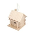 thumbnail image 4 of Casa de madera para pájaros colgante, cabaña de troncos para pájaros, decoración exterior e interior de la casa., 4 of 14