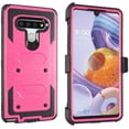 thumbnail image 1 of Mignova for LG Stylo 6 Case, Kickstand Case Heavy Duty Shockproof Armor Dual Layer Full Body Protection Case Cover with Swivel Belt Clip Built-in Screen Protector for LG Stylo 6 6.8inch(Pink), 1 of 6