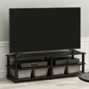 Furinno Turn - S - Tube No Tools 3 - Tier Entertainment TV Stand, Black