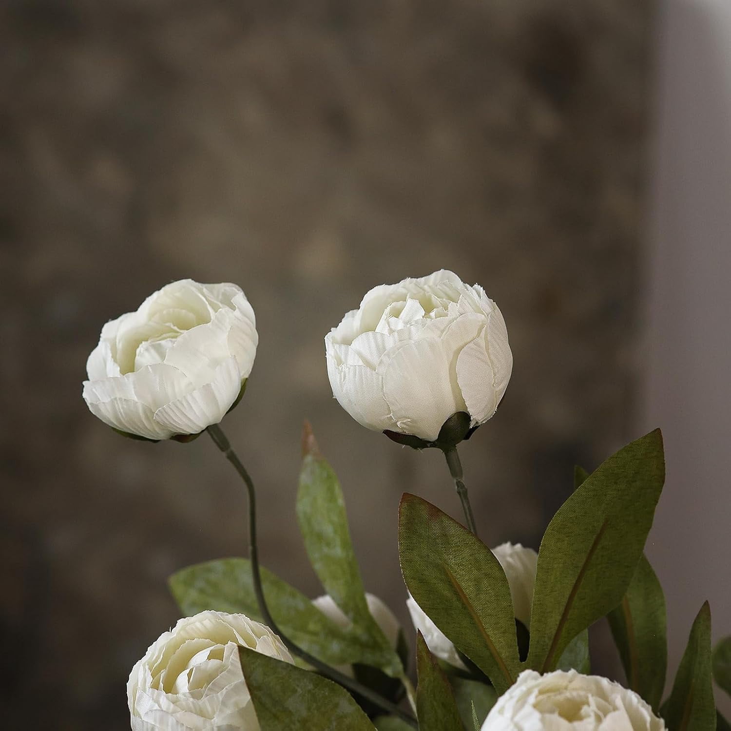 6 Pcs Faux Silk Peony Artificial Flowers for Vase -27", Bulk Fake Peonies Branches with Stems for DIY Bouquet Centerpieces Wedding Fillers Arrangements Shower Decorations (Cream)
