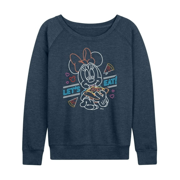 Disney - Minnie Mouse - Let's Eat Pizza - Women's Lightweight French Terry Long Sleeve Shirt