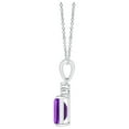 thumbnail image 2 of ANGARA Natural Emerald-Cut Amethyst Pendant with Diamond Trio in 14K White Gold for Women (Size-6x4mm) | February Birthstone, Birthday, Anniversary, Jewelry Gift for Women | Natural Amethyst Necklace, 2 of 8