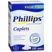 Phillips Laxative Dietary Supplement Caplets 100 Count(Pack of 3)