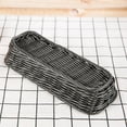 thumbnail image 3 of Hemoton 3 pcs Woven Plate Basket Rectangular Imitation Rattan Basket Multi-functional Basket for Kitchen Home (Dark Grey, 28x11x7cm), 3 of 8