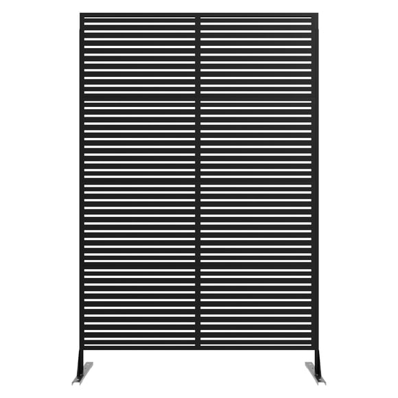Decorative Metal Privacy Fence Panel – 72 x 47 Inch, Rust-Proof Outdoor & Indoor Divider, Easy Snap-Together Installation, Scroll Design, Ideal for Patio, Lawn, Balcony, Garden, Black, Long Clauses