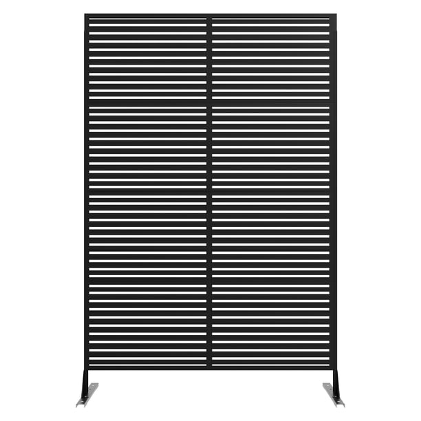 Yeshouse Valla de privacidad metálica independiente, resistente a la corrosión y a la intemperie, fácil de instalar, divisor decorativo moderno para patio, terraza, balcón, jardín e interior