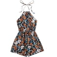 thumbnail image 1 of Combinaison Short de Plage Boho à Imprimé Floral pour Femme à Col en V avec Ceinture, 1 of 5