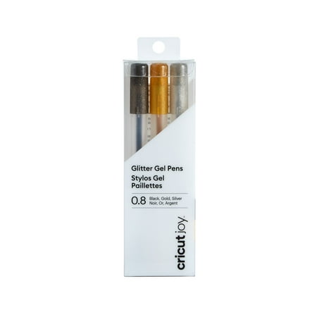 Cricut Joy&trade; Glitter Gel Pens, 0.8 mm (3 ct), Black, Gold, Silver