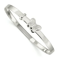 Primal Silver Sterling Silver Polished Butterfly Kids 4mm Adjustable Bangle
