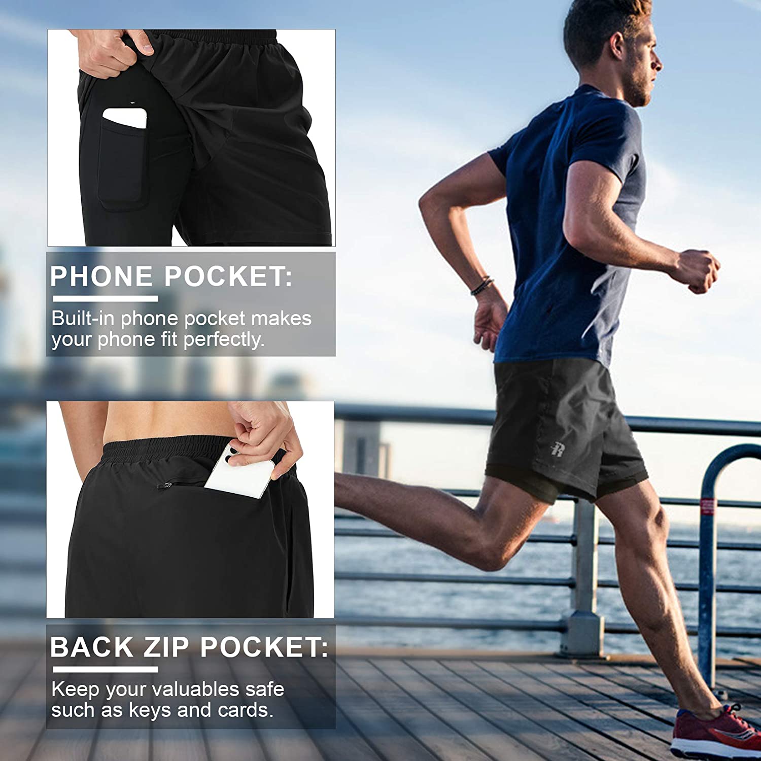 Running Shorts for Men Gym Workout 