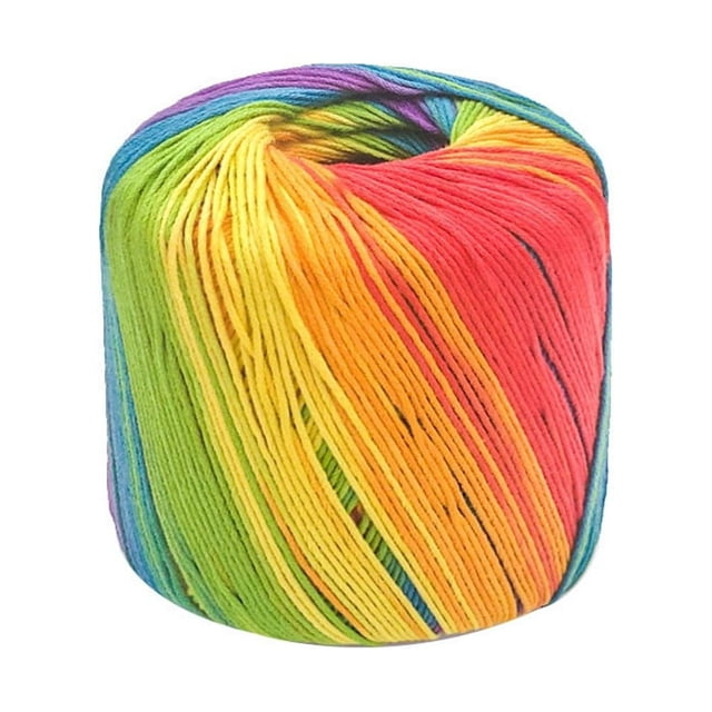 LEEYNEER Yarn Knitting Crochet Cotton Hand Thread Gradient Material Line Rainbow Skeins Acrylic Supplies Thick Crocheting Rope