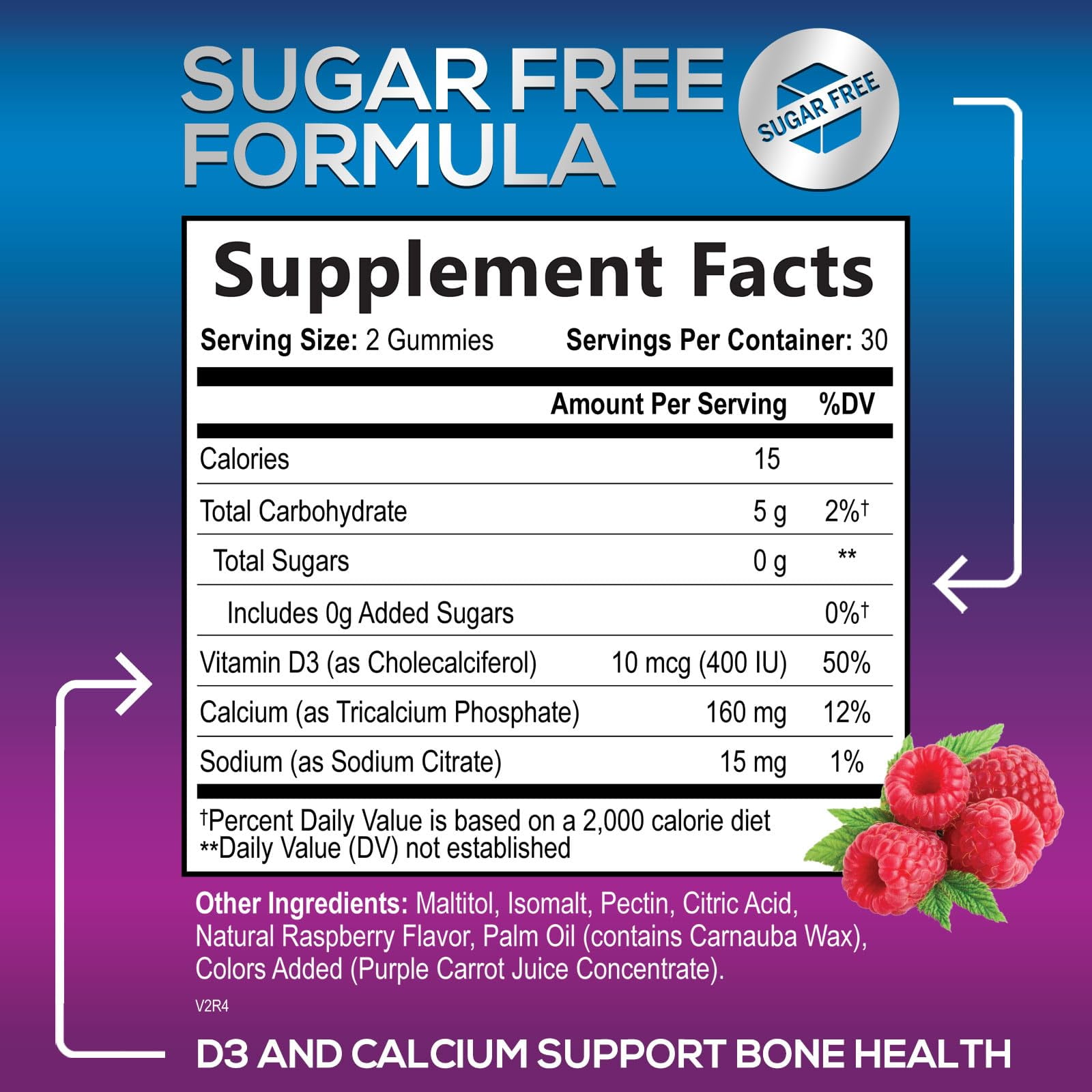 Calcium Supplement Gummies - Sugar Free Calcium Gummy with 400 IU Vitamin D3 for Best Absorption - Supports Immune Health, Bones & Teeth - Nature's Calcium Chews for Women & Men - 120 Gummies