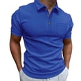 thumbnail image 3 of GZWYHT Mens Polo Shirts,Mens Shirts Mens Waffles Knit Shirts Short Sleeve Slim Fit Golf Casual Tee Shirts Big And Tall Shirts,Workout Shirts Blue XXL, 3 of 8