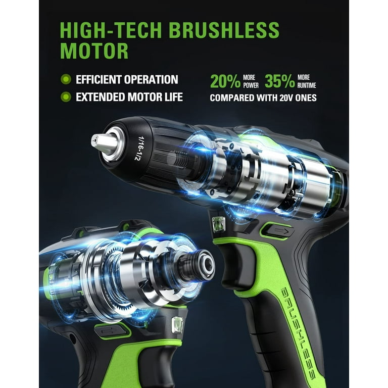 Greenworks 24V Cordless Drill Impact Driver Set with Charger Powered Tools Combo Kit Walmart