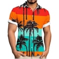 thumbnail image 3 of Hesxuno Men Beach Casual Button Down Shirts Palm Tree Printed Short Sleeve Shirt Big and Tall Summer Tops Funky Hawaiian Party Shirts Breathable Lightweight Resort Wear Shirts Red XL, 3 of 8