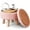 Pink, variant on Storage Ottoman, Modern Round Footrest with Soft Padded Seat, Teddy Velvet Footstool with Wood Legs, Accent Small Table or Plant Stand for Hallway, Living Room (Champagne)