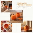thumbnail image 2 of Pumpkin Ceramic Coffee Mug with Lid 14oz for Halloween，Autumn Fall Design, Microwave Safe, Novelty Cup, For Women & Friends, Family Decor, 2 of 7
