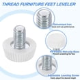 thumbnail image 3 of 20 Paquete de Niveladores de Pies de Muebles con Rosca M6, 16x9 Pies Ajustables para Mesas, Niveladores de Muebles para Patas de Sillas y Taburetes, Blanco, 3 of 6