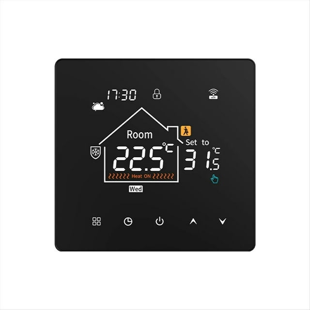 Termostato Inteligente WiFi para Suelo Radiante con Brillo y Temperatura Regulables para un Confort Óptimo de 16 A.