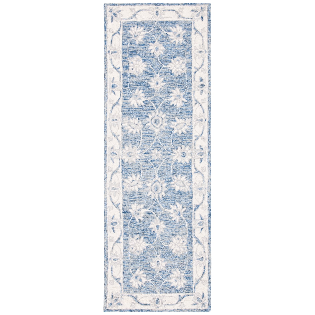 SAFAVIEH Micro-Loop Larry Oriental Area Rug, Blue/Ivory, 3' x 5'