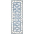 thumbnail image 3 of SAFAVIEH Micro-Loop Larry Floral Bordered Wool Area Rug, Blue/Ivory, 4' x 6', 3 of 10