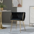 thumbnail image 4 of AomDwell Velvet Dining Chairs Set of 2, Accent Side Chairs with Gold Metal Legs Black, 4 of 9