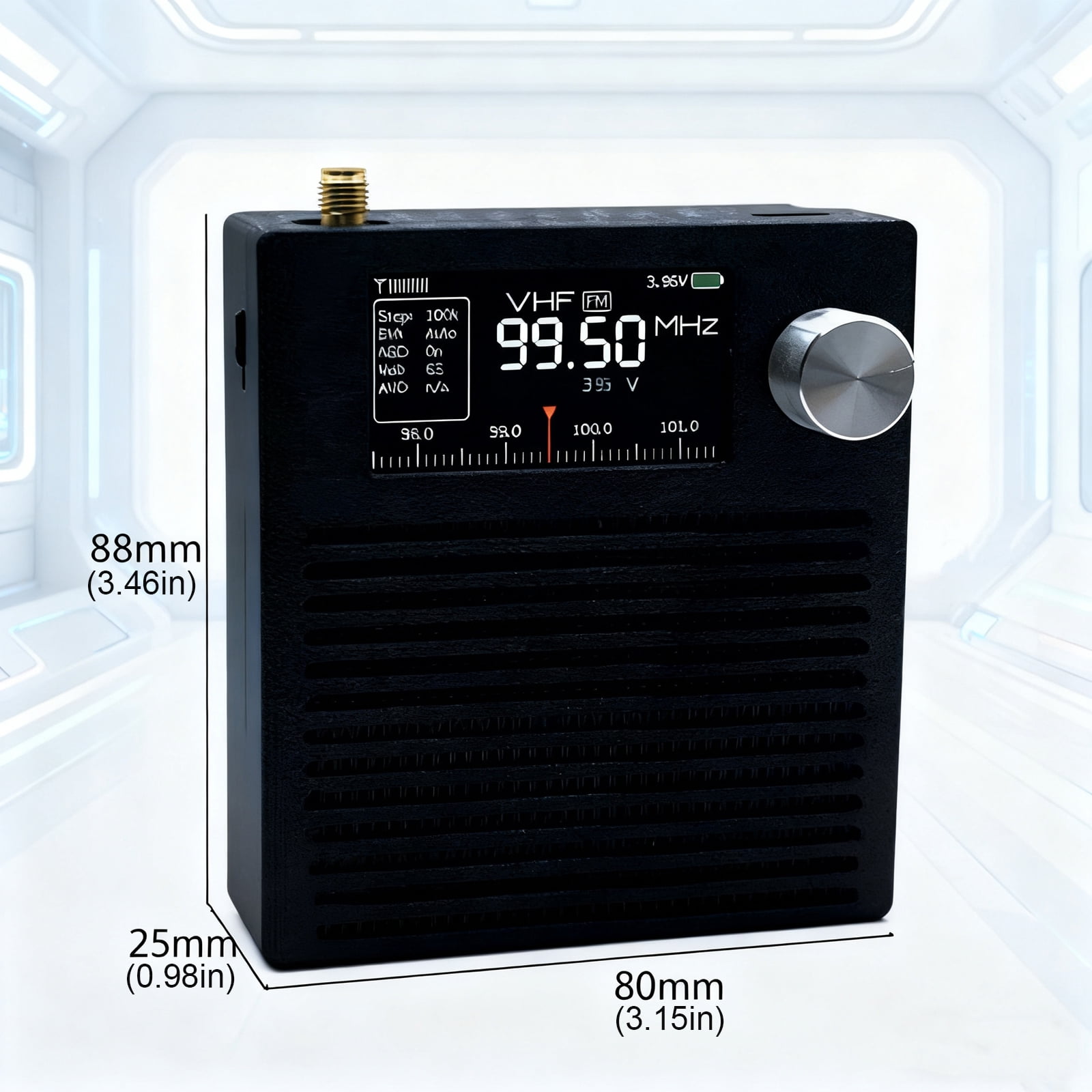 HUISZJ Portable Pocket Radio, 3000Mah Battery Earphone Amplifier Circuit with Antenna, Mini Pocket Radio for Outdoor Jogging Emergency