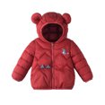 thumbnail image 7 of Abcomgle Toddler Puffer Jacket Lightweight Lightweight Puffer Padded Baby Jacket Cute Bear Ears Hooded Boys Winter Coat Winter Warm Infant Outerwear, 7 of 7