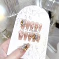thumbnail image 2 of Uñas postizas adhesivas FIEONCIY, tamaño mediano, cuadradas, acabado brillante, set acrílico, 2 of 6
