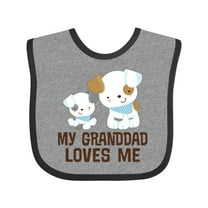 Inktastic My Granddad Loves Me Grandson Puppy Boys Baby Bib