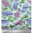 thumbnail image 1 of Soimoi Green Cotton Voile Fabric Leaves & Lily Floral Fabric Prints By Yard 42 Inch Wide, 1 of 3