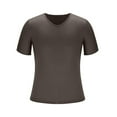 thumbnail image 4 of hlysgo V Neck T Shirts for Men Slim Fit Short Sleeve Solid Color Basic Tee Casual Summer Beach Vacation Tees Athletic Workout Tops Coffee XXL, 4 of 8