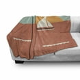 thumbnail image 2 of Graphic Beach Soft Flannel Fleece Throw Blanket, Vintage Nautical Art Sailboat and Dawning Sun, Cozy Plush for Indoor and Outdoor Use, 70" x 90", Coral Seafoam, by Ambesonne, 2 of 5