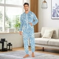 thumbnail image 6 of FORMRS Onesies Pajama for Adults Unisex Hoodie Winter Jumpsuit One Piece Sleepwear, Sizes S-2XL, Blue Snowflake, 6 of 7