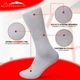 thumbnail image 5 of Diamond Star Diabetic Socks, Non-Binding Circulatory Cushion Cotton Crew Diabetic Socks for Men Women (Grey - 6 Pairs, Socks Size 9-11, Fit Women's Shoe Size 5-10), 5 of 8
