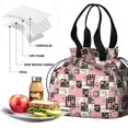 thumbnail image 4 of Pioneer Flower Floral Print Pattern Drawstring Lunch Bag Women - Drawstring Lunch Bag Insulated for Work Office - Stain-Resistant Large Lunchbags for Women with Multi-Pockets, 4 of 6