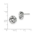 thumbnail image 2 of Real 14kt White Gold Polished Textured Love Knot Post Earrings; for Adults and Teens; for Women and Men, 2 of 2
