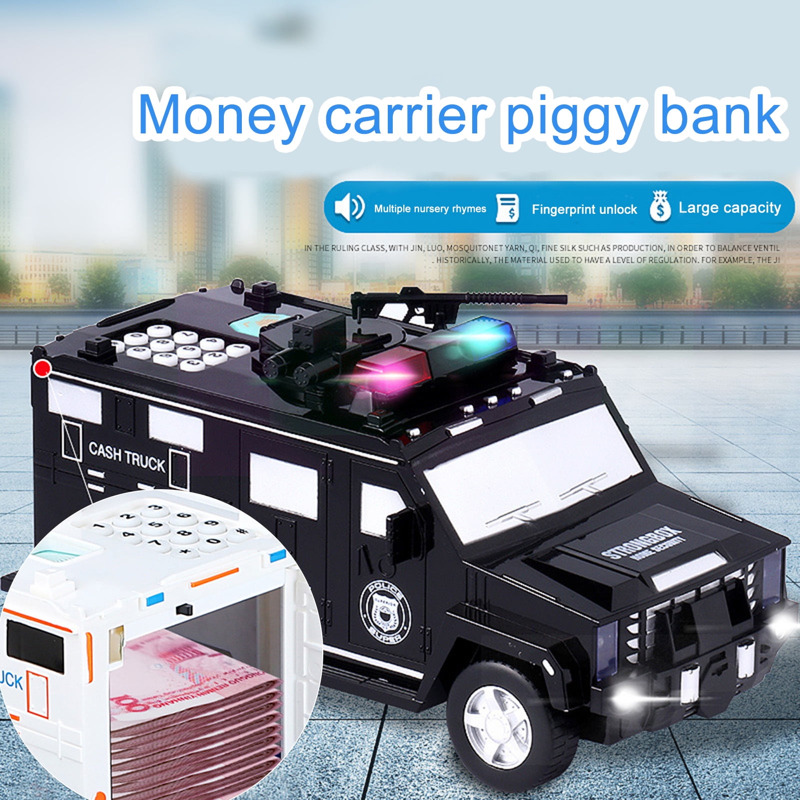 Jeep Shaped Money Box Car Shape Save Money Coin Wooden Bus Piggy Bank for Kids 